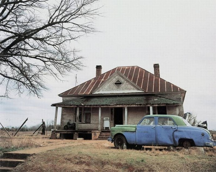 William Christenberry
House and Car, Near Akron, Alabama, 1981
Pigment print
39 3/4 x 49 3/4 in. (101 x 126.4 cm)
Edition 2/9