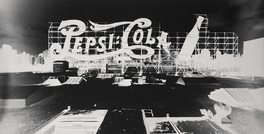 Vera Lutter
Pepsi Cola, Long Island City, August 2000, 2000
Gelatin silver print (black & white)
14 1/4 x 27 5/8 in. (36.2 x 70.2 cm)
Unique