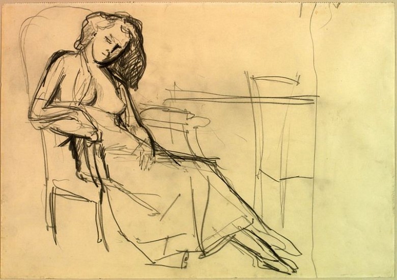 Balthus
Seated Woman in Armchair (Study for The White Skirt, 1937), 1937
Pencil on paper
10 x 14 1/4 in. (25.4 x 36.2 cm)