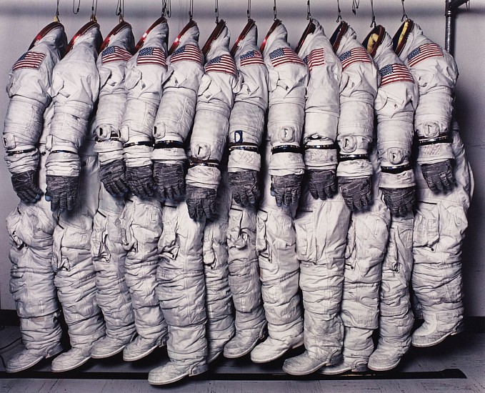 Hiro
Apollo Spaceflight Training Suits, Houston, Texas, June 27, 1978, 1978
dye transfer print
23 5/8 x 30 in. (60 x 76.2 cm)
Unnumbered from an edition of 18