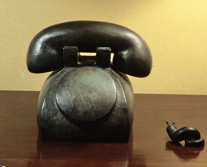 Tom Otterness
Telephone, 1986
Bronze with silver nitrate patina
7 3/8 x 9 1/2 x 13 in. (18.7 x 24.1 x 33 cm)
Edition of 3
