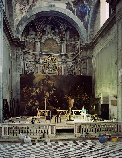 Thomas Struth
Giulia Zorzetti with a painting by Francesco di Mura, Naples, 1989
Color coupler print face mounted on plexiglas
75 x 61 in. (190.5 x 154.9 cm)
Edition 7/10