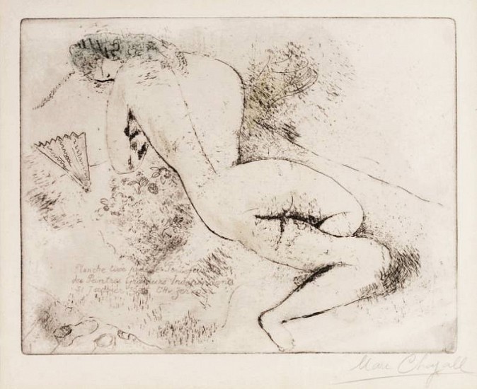 Marc Chagall, Akt mit Facher
1925, Etching with drypoint