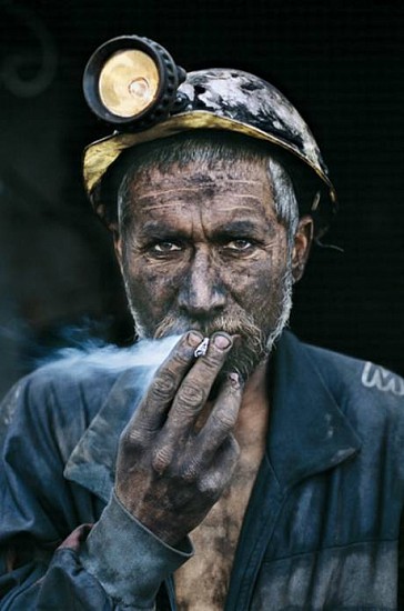 Steve McCurry
Smoking Coal Miner, Unknown
Cibachrome print (color)
30 x 40 in. (76.2 x 101.6 cm)
Edition: 1/15