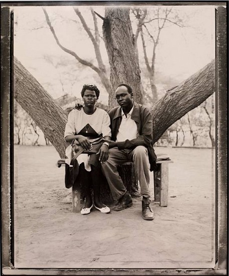 Fazal Sheikh
Kuot Chan and his Bride Adhieu Pok on the Second and Final Day of Their Wedding, Sudanese Refugee Camp, Kakuma, Kenya, 1993
Gelatin silver print (black & white)
20 3/4 x 17 3/8 in. (52.7 x 44.1 cm)