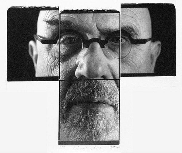 Chuck Close
S.P.I., 2007
Polaroid
59 x 62 1/2 in. (164.5 x 189.9 cm)
Four black and white polaroid printsUnique