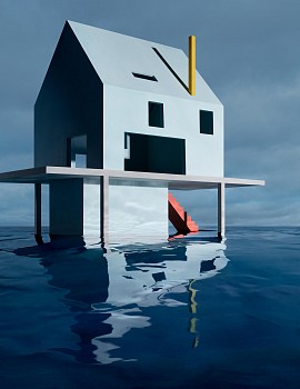 James Casebere - Blue House on Water #2
