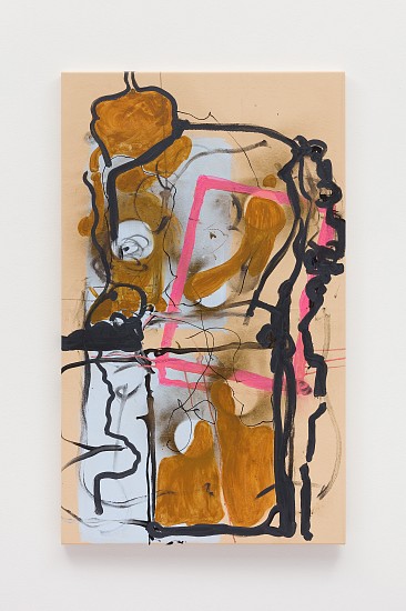 Michaela Eichwald
Follower, 2019
Acrylic, lacquer, marker and spray paint on pleather
53 1/8 x 31 1/2 in. (134.9 x 80 cm)