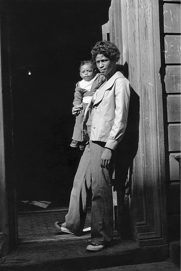 Dawoud Bey
A Woman and a Child in the Doorway, Harlem, NY, 1975
Gelatin silver print (black & white)
11 7/8 x 8 in. (30.2 x 20.3 cm)
Edition 1/10 + 2 APsFrom ""Harlem"" series