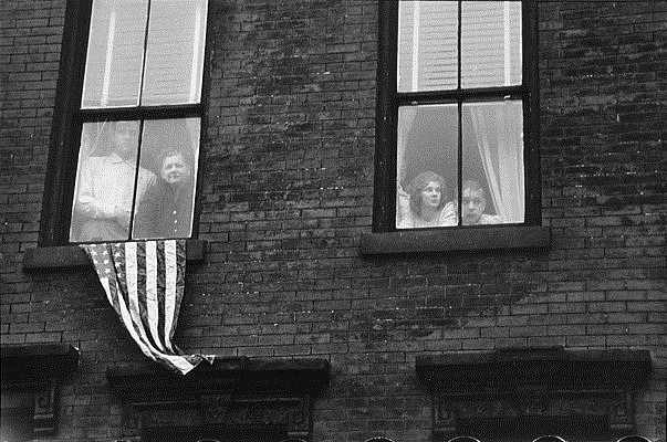 Robert Frank
Hoboken, New Jersey, 1955; Printed c. 1994
Gelatin silver print (black & white)
12 3/8 x 18 3/4 in. (31.4 x 47.6 cm)
From The Americans
